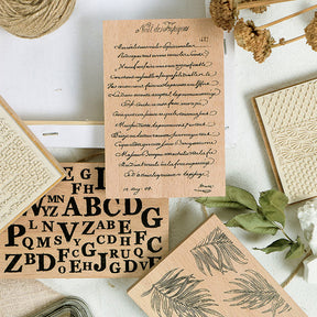 Large Size Plant Text Background Wooden Rubber Stamp b2