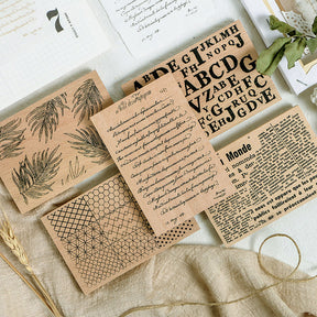 Large Size Plant Text Background Wooden Rubber Stamp b3