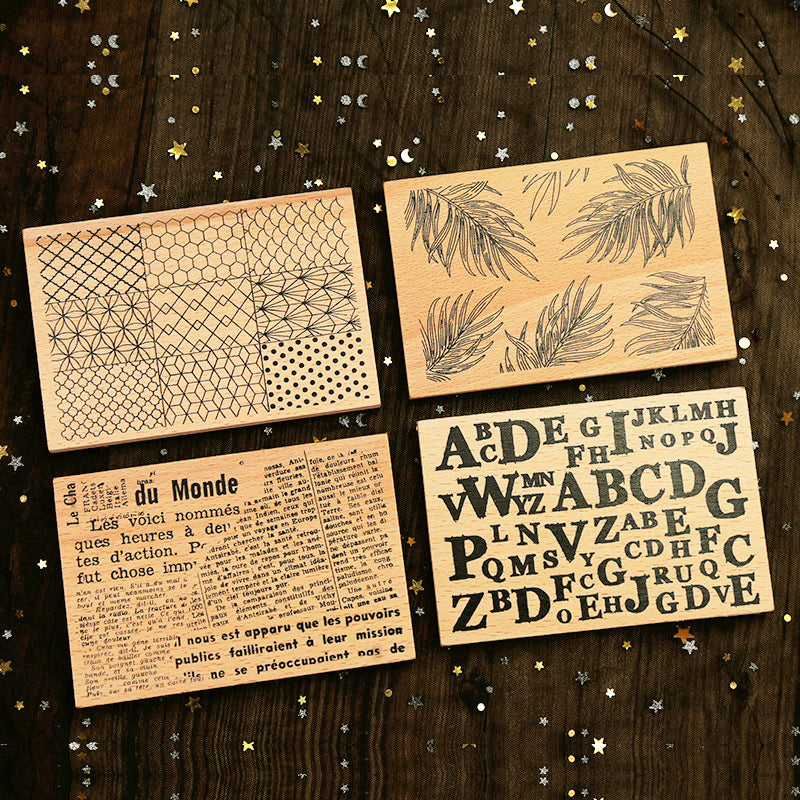 Large Size Plant Text Background Wooden Rubber Stamp c