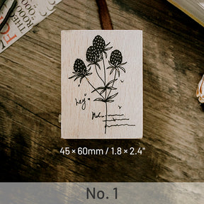 Literary Berry Plant Wooden Rubber Stamp sku-1