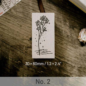 Literary Berry Plant Wooden Rubber Stamp sku-2