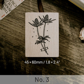 Literary Berry Plant Wooden Rubber Stamp sku-3
