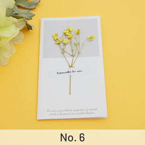 Baby's Breath Yellow-Dried Flower Greeting Card - Baby's Breath, Forget-Me-Not