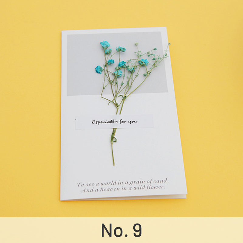 Baby's Breath Blue-Dried Flower Greeting Card - Baby's Breath, Forget-Me-Not
