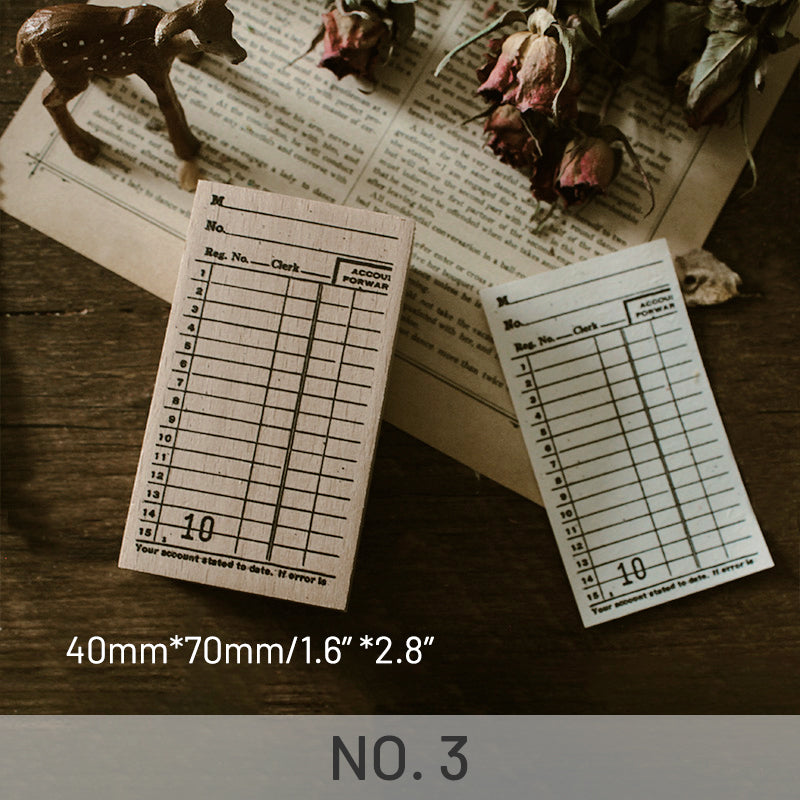 Literary Retro Note Bill Background Wooden Rubber Stamp sku-2