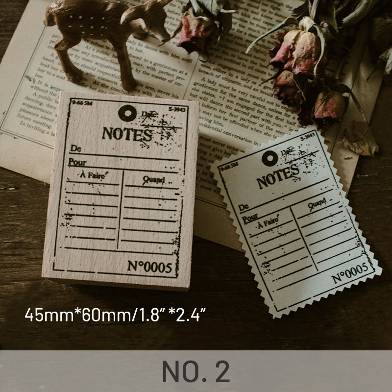 Literary Retro Note Bill Background Wooden Rubber Stamp sku-3