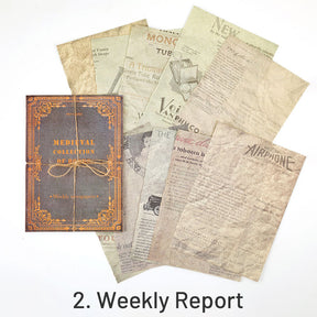 Medieval Book Collection Retro English Newspaper Music Score Scrapbook Paper sku-2