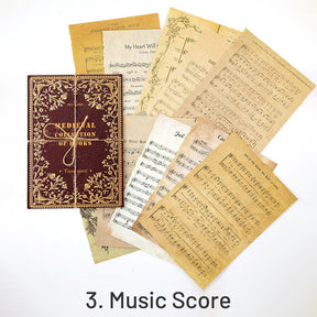 Medieval Book Collection Retro English Newspaper Music Score Scrapbook Paper sku-3