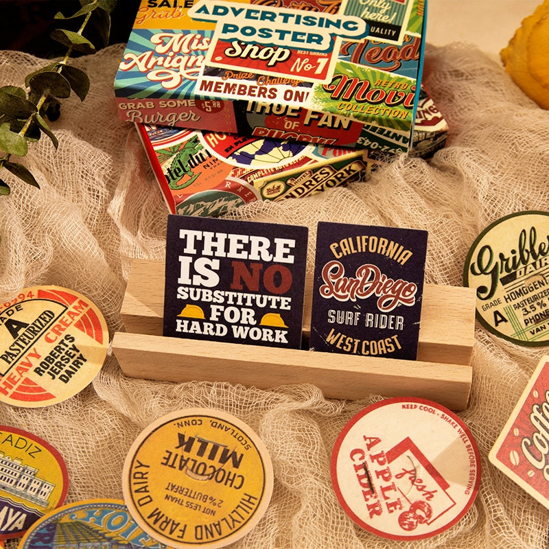 Memories Collection Retro American Style Boxed Kraft Stickers c