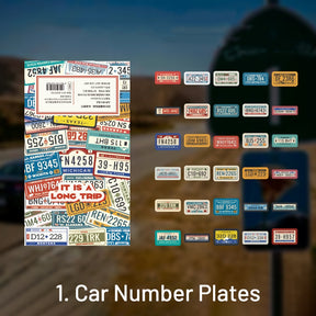 Memories Collection Retro American Style Boxed Kraft Stickers sku-1