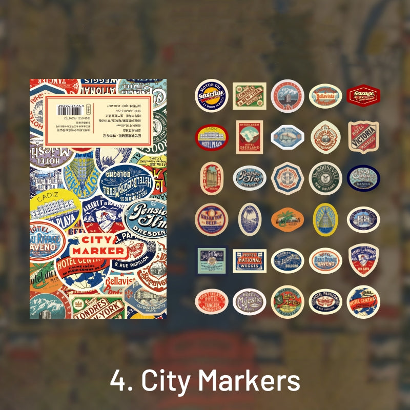 Memories Collection Retro American Style Boxed Kraft Stickers sku-4
