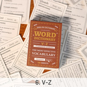 Mini Dictionary Retro English Words Scrapbook Paper sku-6