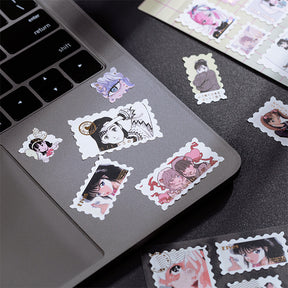 Modern Manga Girl Hot Stamping Sticker b1