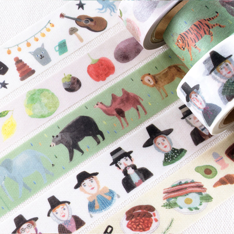 MTW-SP Soupy Tang Cartoon Plant Animal Character Washi Tape c2