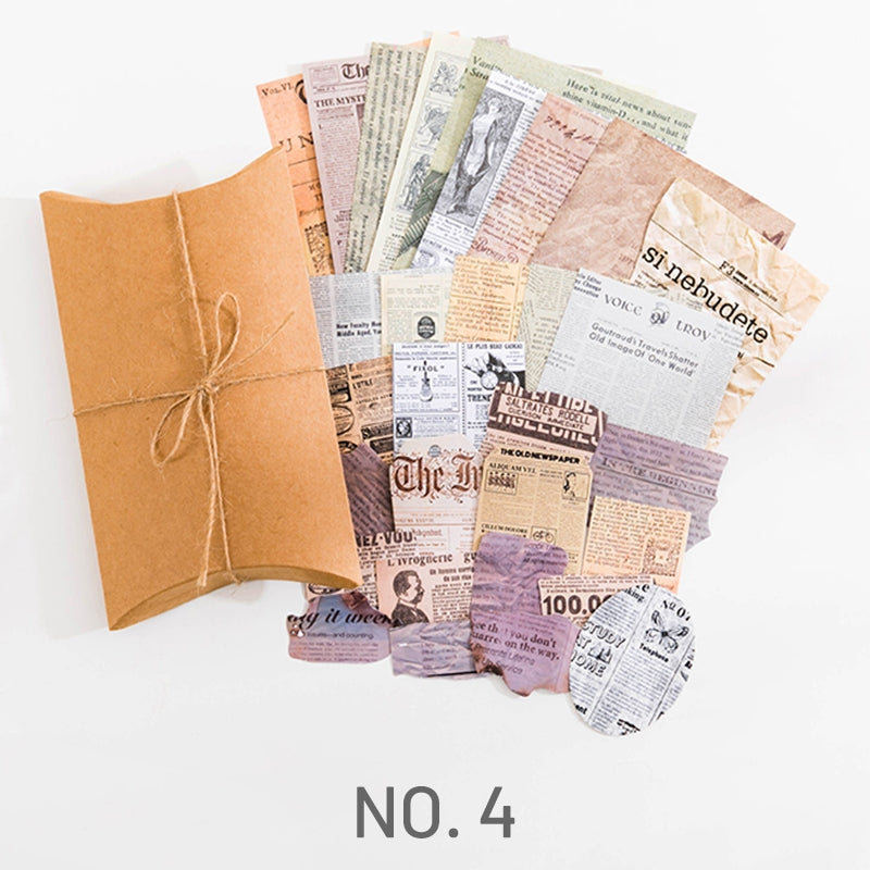 Newspaper-Vintage Multi-Material Material Pack - Plant, Fairy Tale, Newspaper, Letter, Manuscript, Experiment