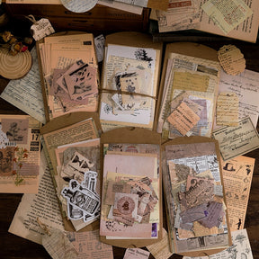 Vintage Multi-Material Material Pack - Plant, Fairy Tale, Newspaper, Letter, Manuscript, Experiment