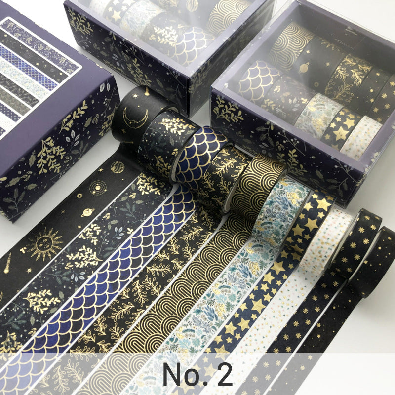 Premium Mysterious World Hot Stamping Washi Tape Set – 10 Rollen  dekoratives Klebeband