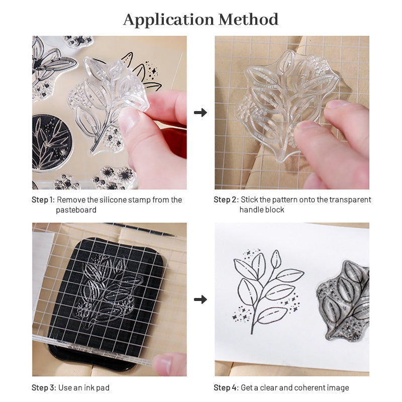 A Bunch of Flowers Clear Stamps Welcome Frame Transparent Seal Clear  Silicone Stamps for Holiday Card Making Decoration and Journaling DIY