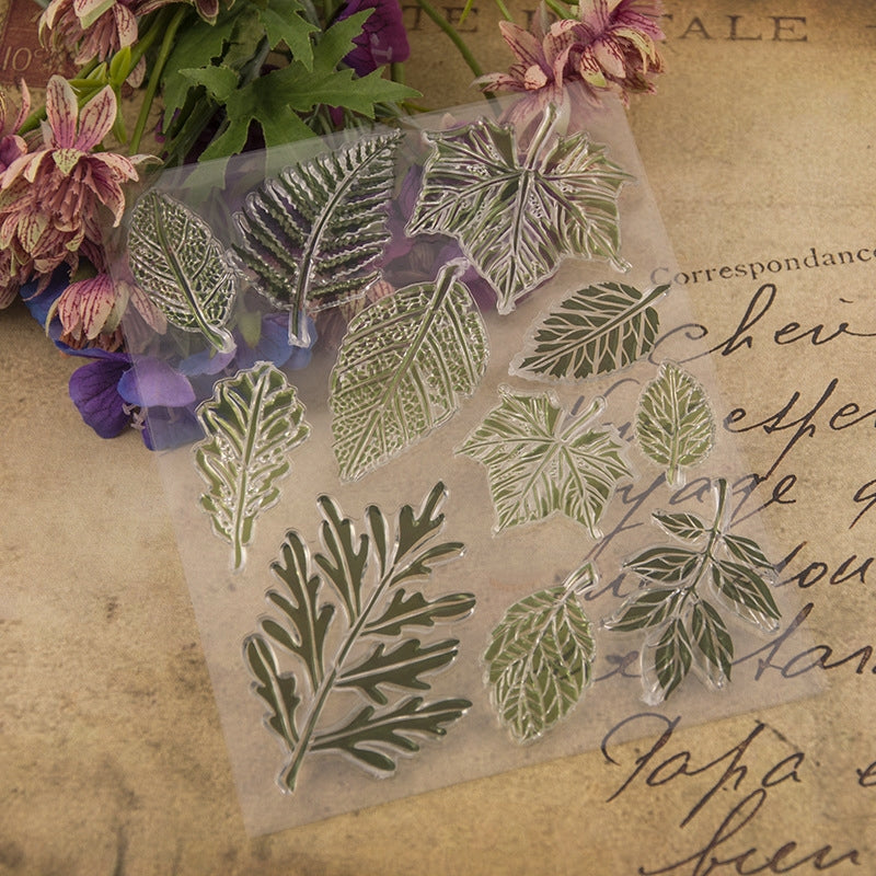 Natural Plant Leaves Clear Silicone Stamps a