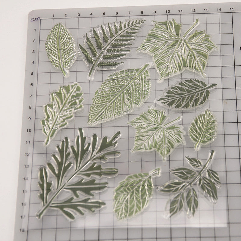 Natural Plant Leaves Clear Silicone Stamps c1