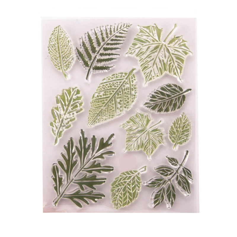 Natural Plant Leaves Clear Silicone Stamps c