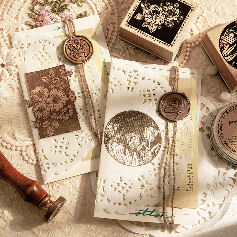 Night Summer Flower Sea Series Rubber Stamps b3