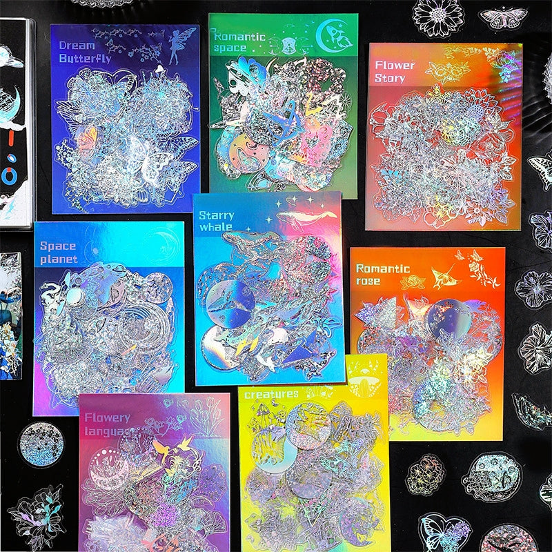 Holographic Polyethylene Terephthalate Sticker | Romantic Starry Night ...