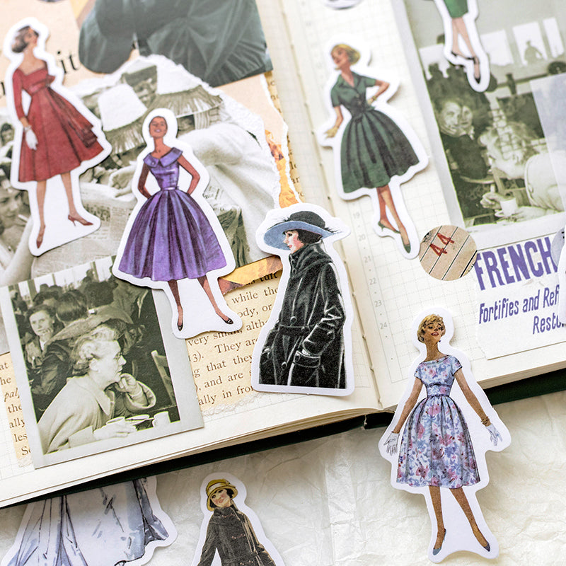 Nostalgic Fashion Show Vintage Characters Sticker Pack b4