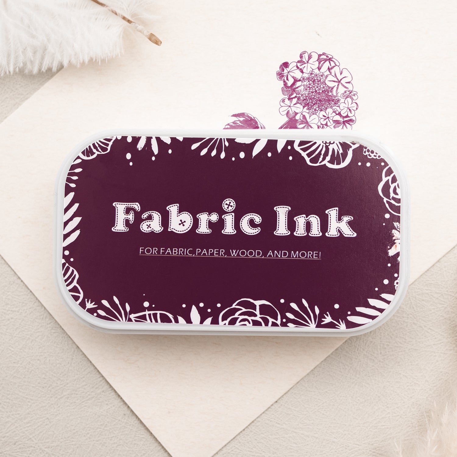 Burgundy Ink Pad for Fabric or Paper, Fabric Ink Pad for Rubber