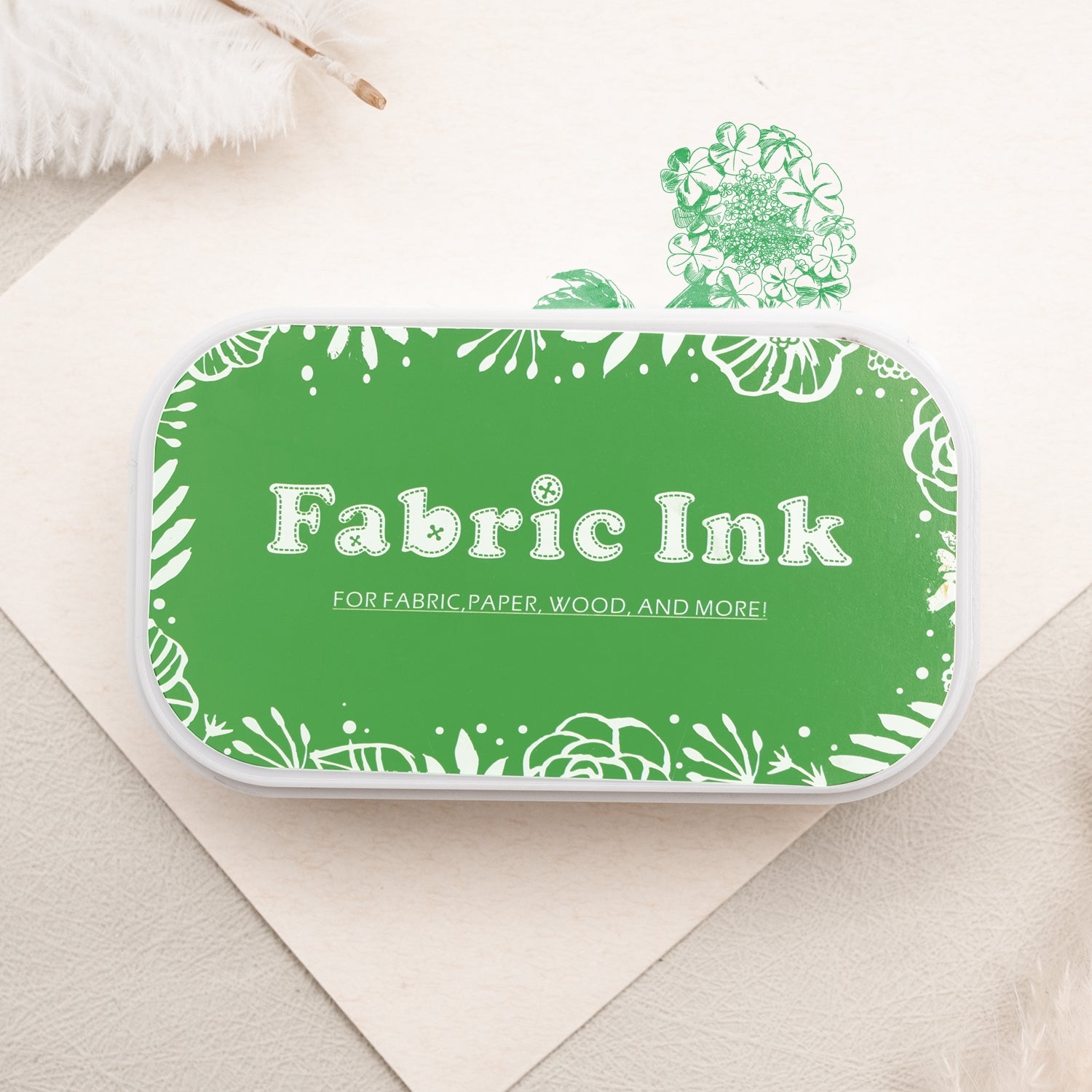 Spring Green Oil-Based Fabric Ink Pad - Rubber Stamp Inking Stamp Pad