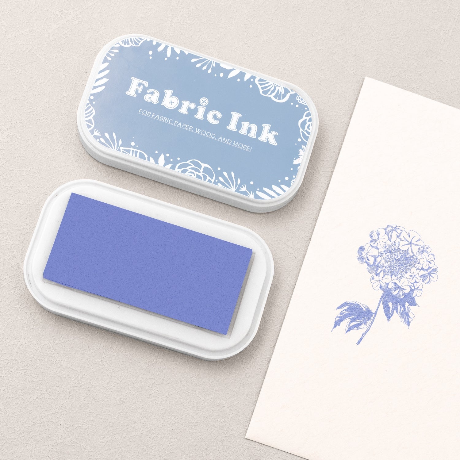 Light Blue Oil-Based Fabric Ink Pad - Rubber Stamp Inking Stamp Pad