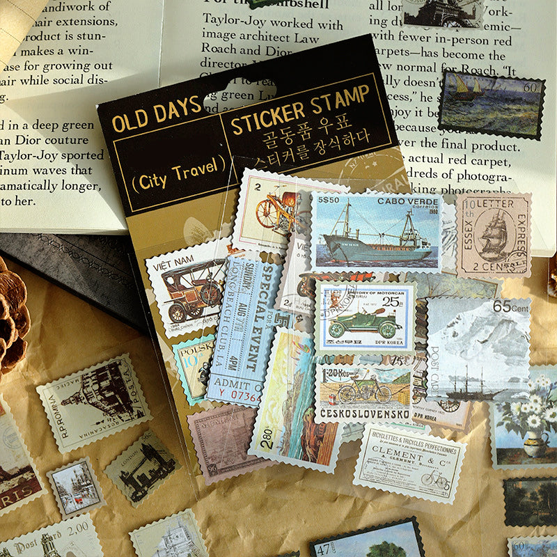 Old Days Messenger Retro Stamp Journal Sticker b2