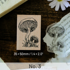 Original Mushroom Botanical Wooden Rubber Stamp sku-4