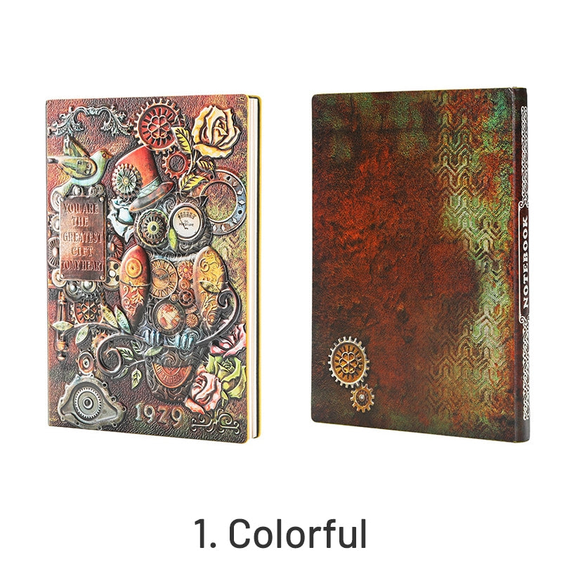 Punk Mechanical Owl European Retro 3D Relief Notebook44