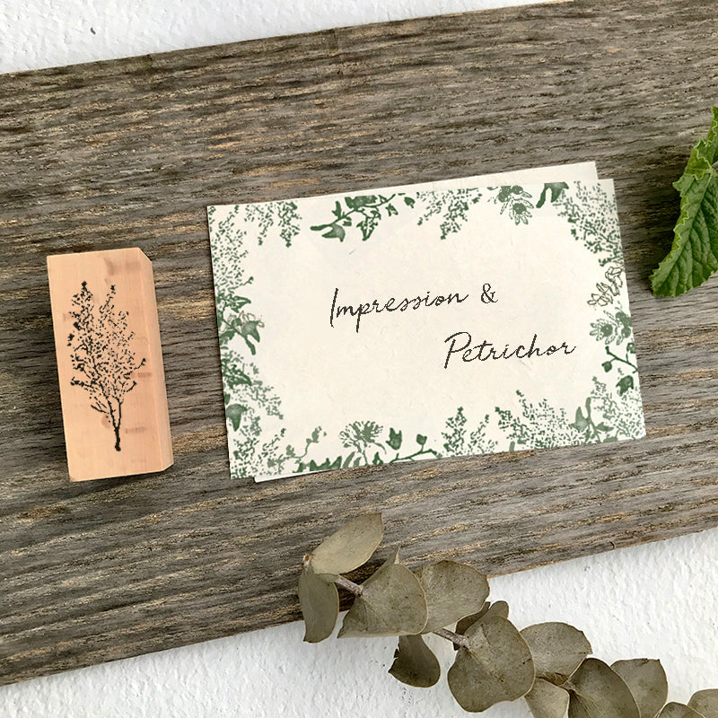 Realism Floral Plant Wooden Rubber Stamp b1