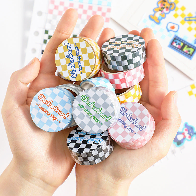 Refreshing Checkerboard Grid Pattern Washi Tape a