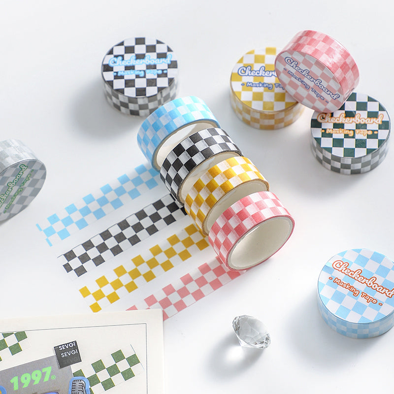 Refreshing Checkerboard Grid Pattern Washi Tape a2