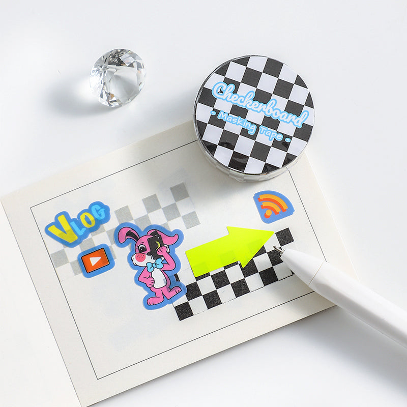 Refreshing Checkerboard Grid Pattern Washi Tape b1