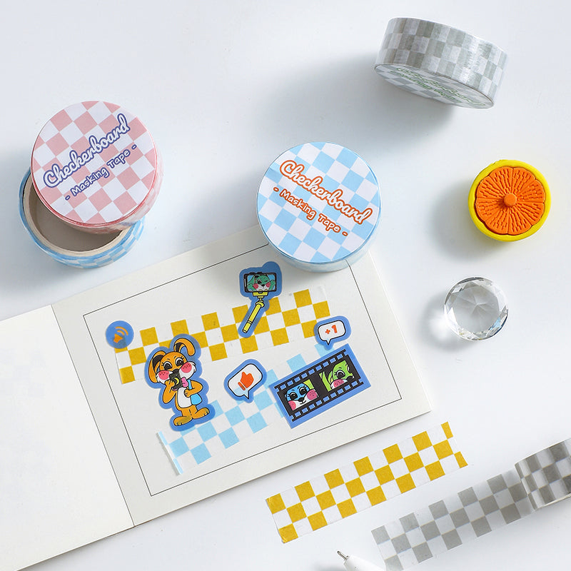 Refreshing Checkerboard Grid Pattern Washi Tape b4