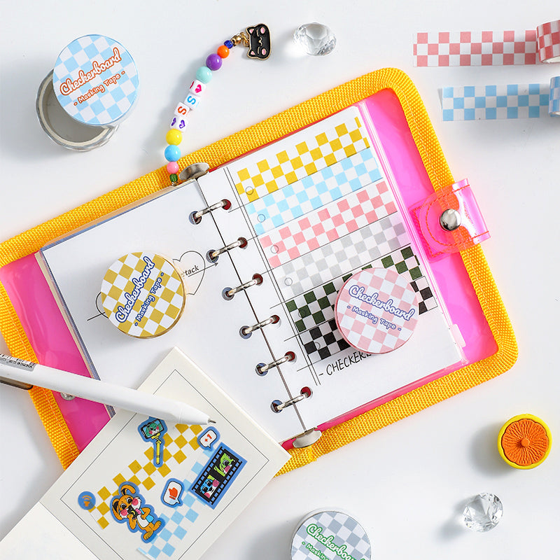 Refreshing Checkerboard Grid Pattern Washi Tape b5