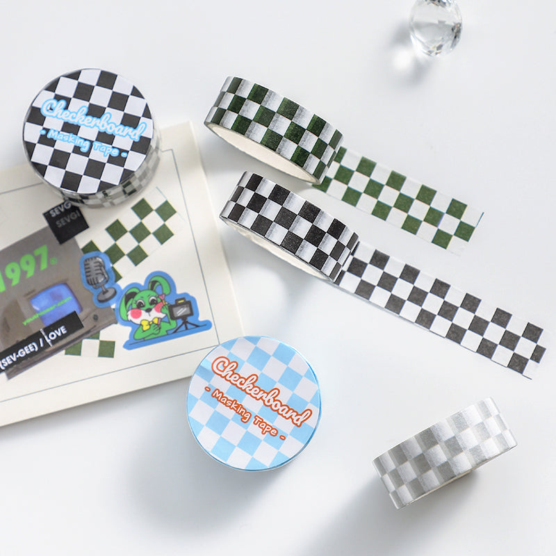 Refreshing Checkerboard Grid Pattern Washi Tape b6