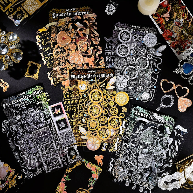 Renaissance Vintage Holographic Hot Stamping Frame Sticker Pack a