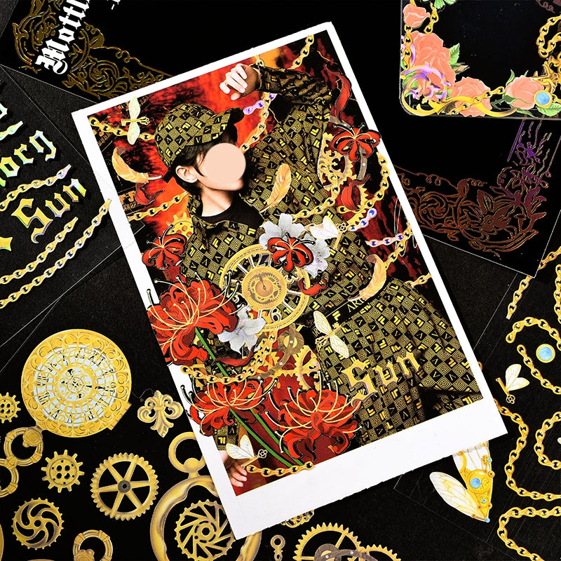 Renaissance Vintage Holographic Hot Stamping Frame Sticker Pack b2