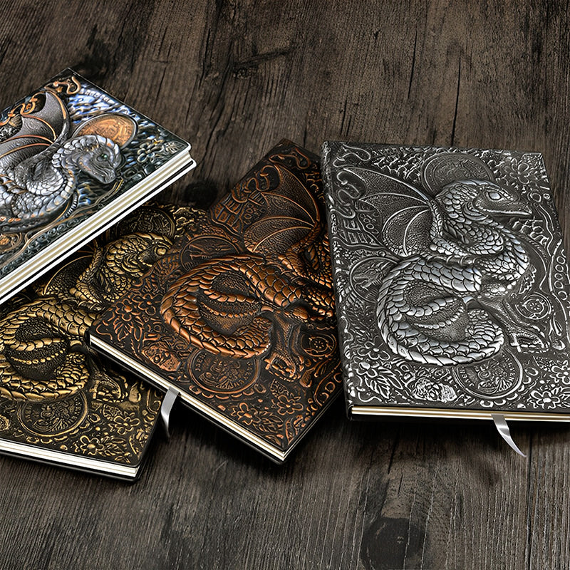 Retro 3D Embossed Dinosaur Dragon Notebook c