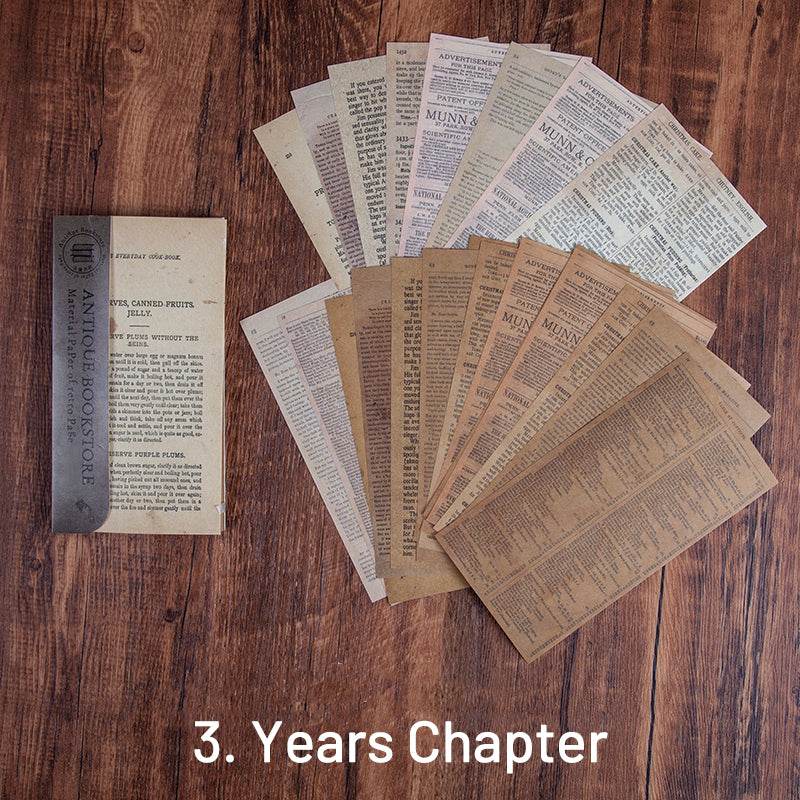 Material Paper - Retro Antique Book Club Decorative Background Paper