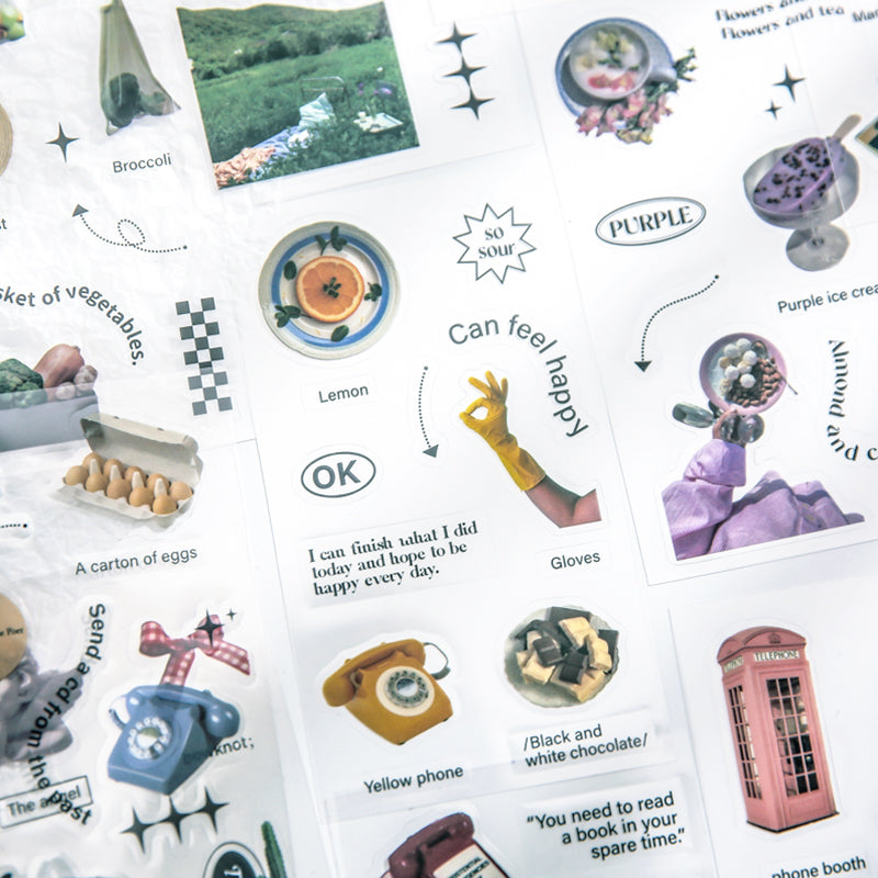 Retro Convenience Store Decorative PET Sticker Book b2