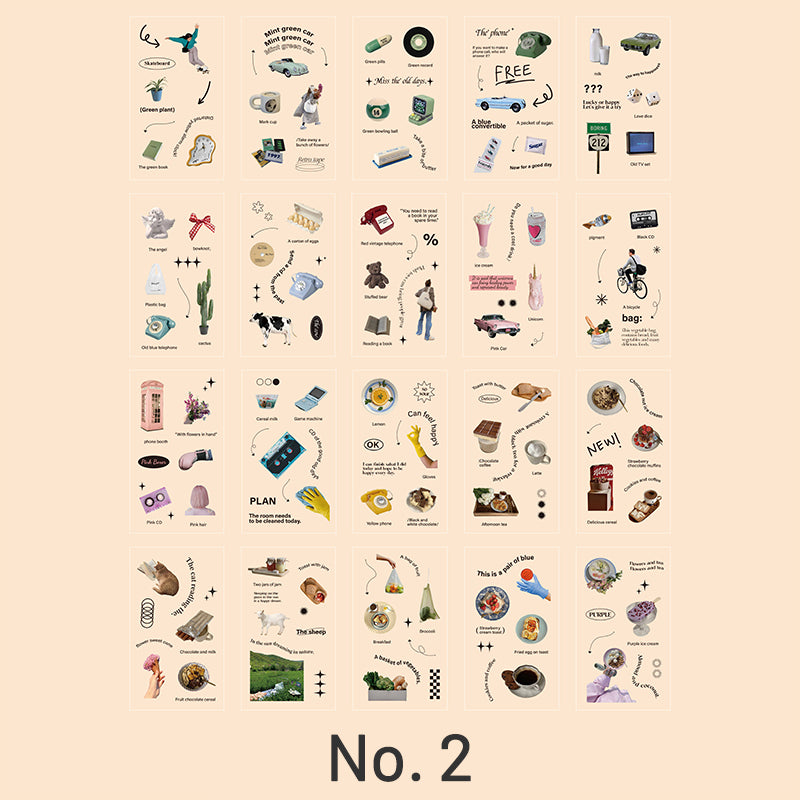 Retro Convenience Store Decorative PET Sticker Book sku-2