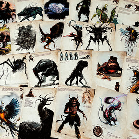 Retro Dark Cthulhu Horror Monster Spider Scrapbook Paper a