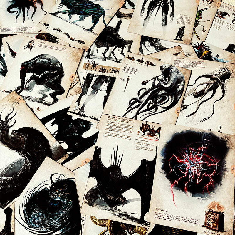 Retro Dark Cthulhu Horror Monster Spider Scrapbook Paper b4