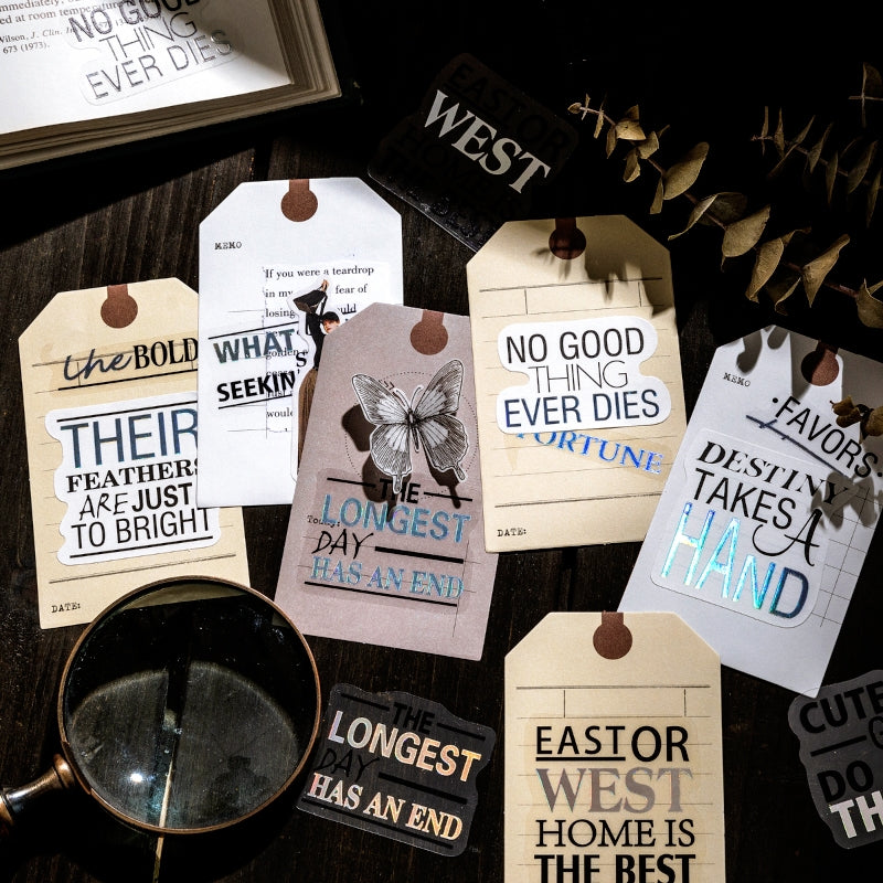 Retro English Words Headline Stickers | Vintage Design by Stamprints
